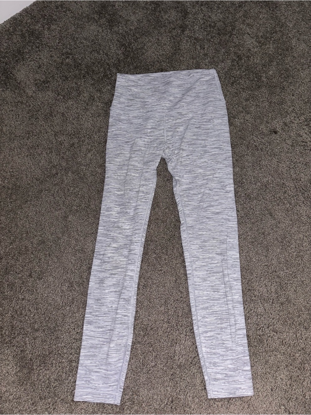 Lululemon Under Wunder HeatherGray Light Striped Leggings (Size 6)